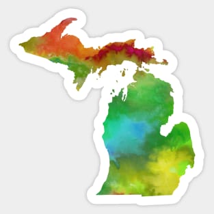 Watercolor Michigan Stickers and Magnets | Cherie's Art(c)2021 Sticker